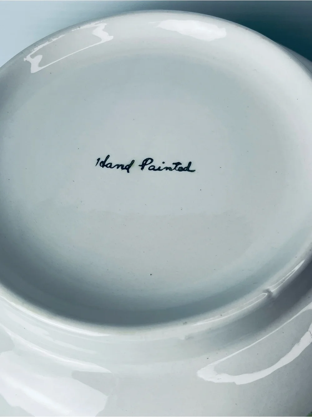 Vintage Hand Painted Fruit Pattern Serving Bowl